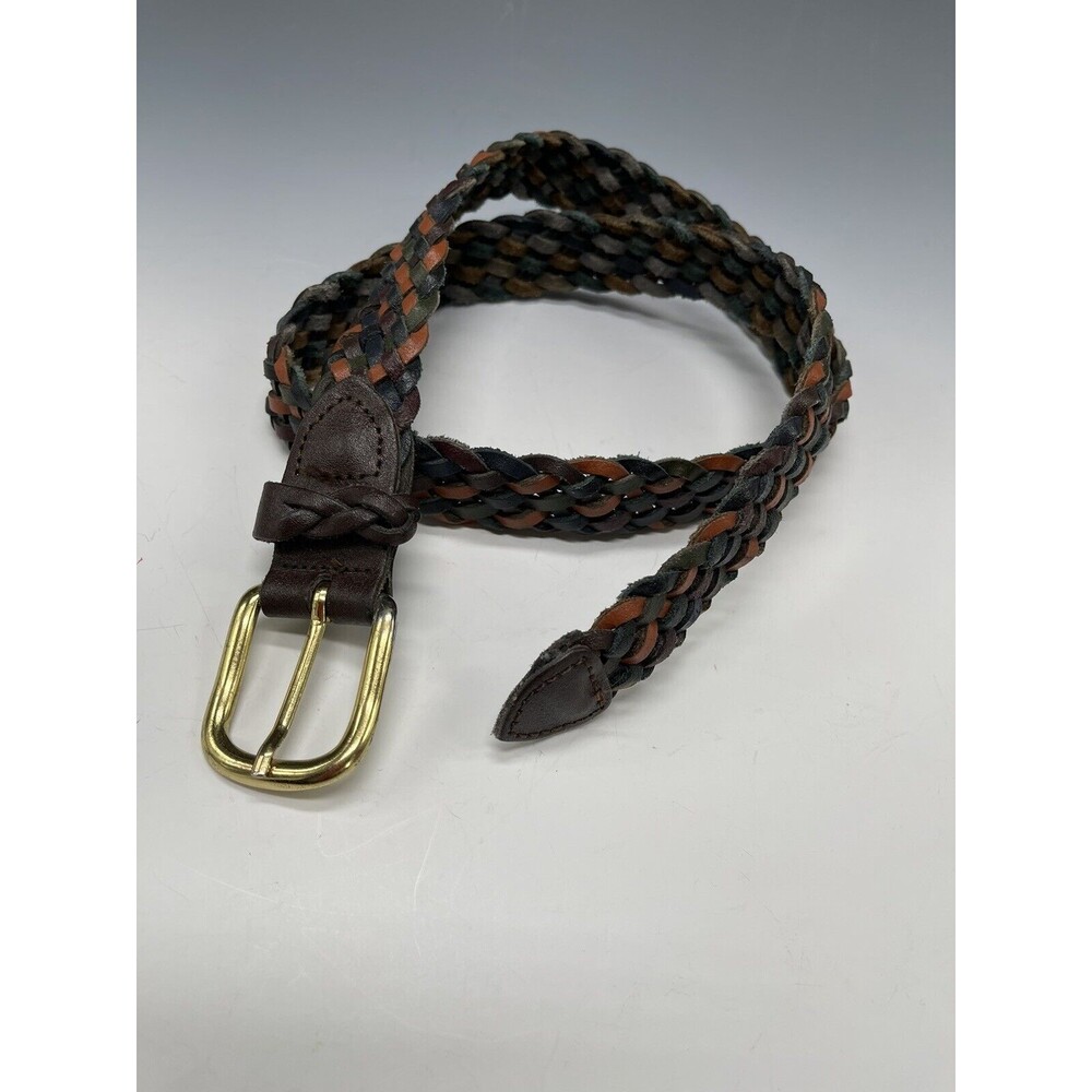 Capezio Argentina Rainbow Braided‎ Leather Belt Multi-Color Woven S/M